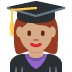 👩🏽‍🎓 woman student: medium skin tone display on Twitter